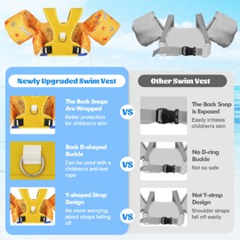 MoKo Swim Arm Band for Kids 20-30-40-50lbs, Clearance Toddler Swim Vest Cute Cartoon Swimming Wings Pool Floats Sleeve Children Water Sports Learning Swim Training Equipment, Yellow Shark - Skateboard