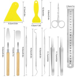 Juego de Herramientas Manualidades Desmalezamiento Succionado Vinilo 11 Piezas kit Básico para Desmalezar Siluetas Letras y Empalmes Básicas Deshierbar Coleccionista Desechos con Letteres Cortar Empalme (11PCS)