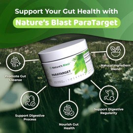 NATURES BLAST ParaTarget - Gut Health Formula - Intestinal Gut Cleanse Powder Supplement with Black Walnut, Wormwood, Turmeric & More - Natural Wellness Supplements for Women & Men - 30 Servings