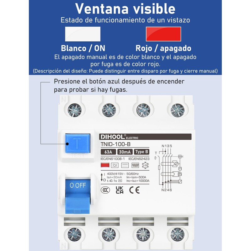 DIHOOL RCD Type B fi Circuit Breaker Residual Current Circuit