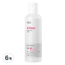 Dr. G Aclear Balancing Toner, 6 packs, 200ml / 닥터지 에이클리어 밸런싱 토너, 6개, 200ml