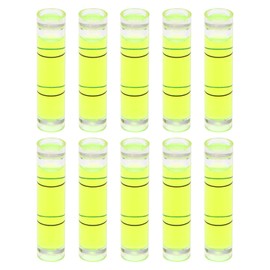 HARFINGTON 10pcs Small Cylindrical Bubble Level Vials 8x35mm PMMA Mini Horizontal Bubble Spirit Level Measuring Layout Tools for RV TV Picture Frame Hanging Tool Leveler