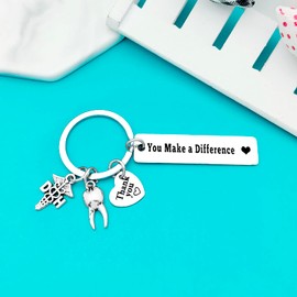 Ximalun Dental Hygienist Gifts Keyring Dentist Appreciation Gifts You Make A Difference Keyring Dental Assistant Gift Dental Student Gift Christmas Birthday Thank You Gifts for Dental Hygienist