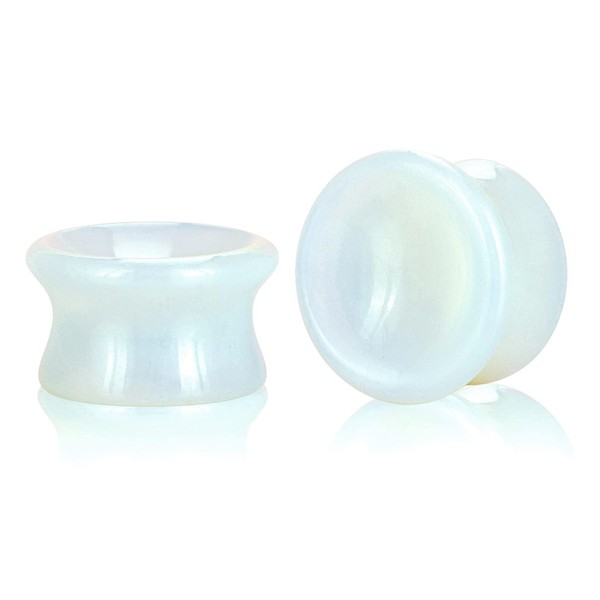 Stuppendux 1Pair Natural Organic Stone Puncture Double Flared Ear Plugs