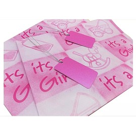 It's A Girl Wrapping Paper for Newborn Baby Girl - 2 Folded Sheets of Gift Wrap, 2 Tags Included