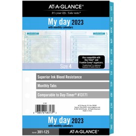 AT-A-GLANCE 2023 Daily & Monthly Planner Refill, Half-Hourly, 13171 Day-Timer, 5-1/2" x 8-1/2", Size 4, One Page Per Day, Seascapes (381-125)