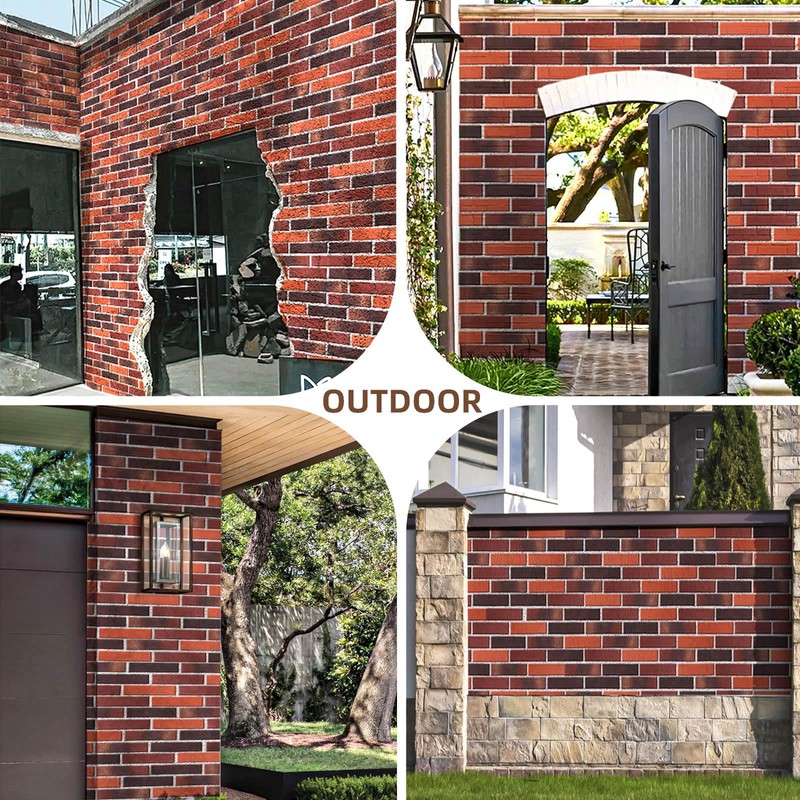 Holydecot 76pcs Red Thin Brick Veneers, Curlable Red Brick Tiles,