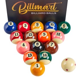 Billmart Premium Billiard Balls Pool Table Accessories 2-1/4" Regulation Size 16 Pool Balls Billiard Set