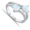 White Simulated Opal Infinity Heart Promise Ring .925 Sterling Silver