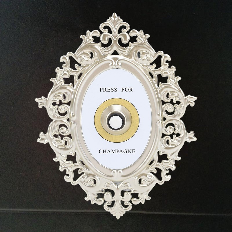 Champagne Button Metal Decorative Retro French Style Doorbell Elegant Interactive
