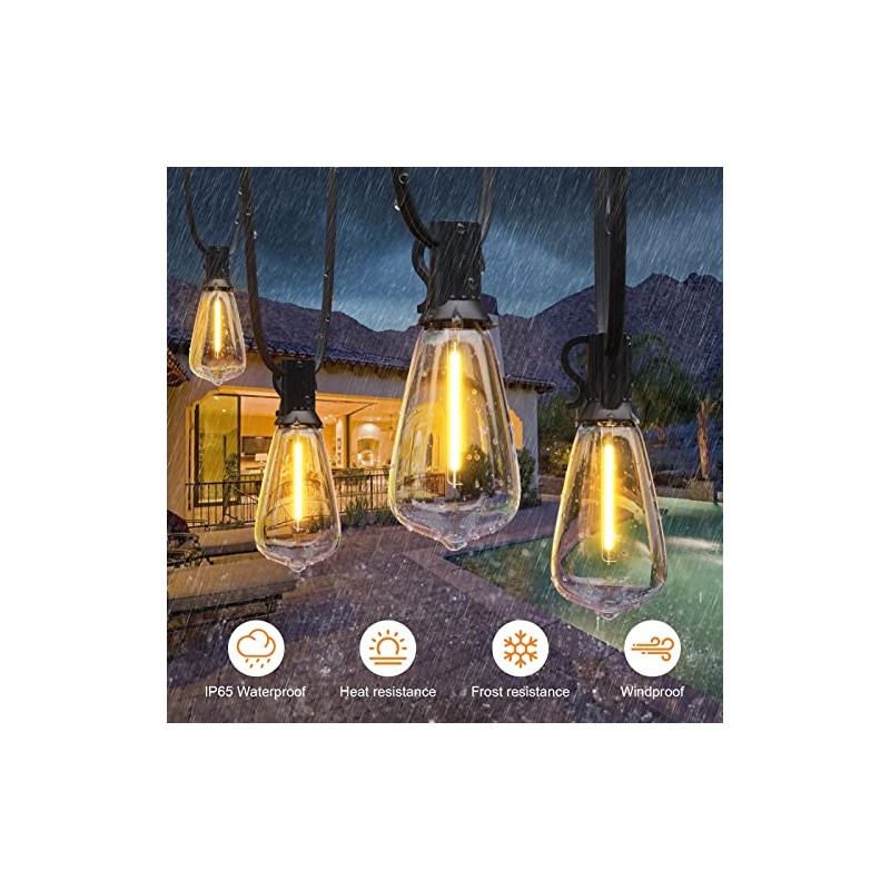 LaPitio LED String Light Bulbs, ST38 Shatterproof LED Replacement Bulbs