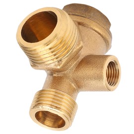 Air Compressor Check Valve Replacement, Air Compressor Check Valve with Male Thread, 3 Ports, 1/2 X 3/8 X 10 Brass, Various Pumps and Accessories
