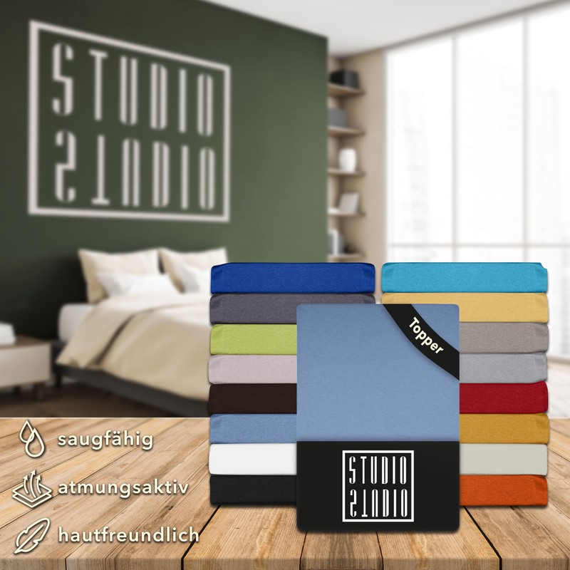 STUDIO Basic Topper Fitted Sheet, 160 x 200 cm, 100%