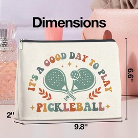 UPNEGE Makeup Bag Pickleball Gifts for Women, Pickleball Lover Gifts, It's a Good Day to Play Pickleball Cosmetic Bag Zipper Makeup Pouch