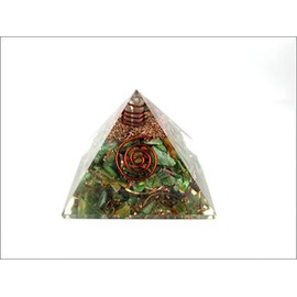 Jet International Ruby Fuschite Orgone Pyramid 60mm Free 40 Page Crystal Therapy Book Gemstones Copper Metal Blend Rare Healing Positive Energy EMF Protection Radiation Wave Reduzi