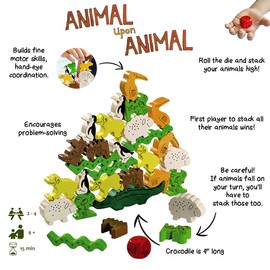 HABA Animal Upon Animal - Classic Wooden Stacking Game Fun for The Whole Family (Made in Germany), 4 years & up