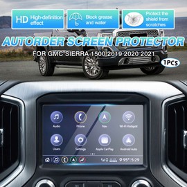 Autorder Custom Fit for Screen Protector 2016-2020 2021 2022 GMC Sierra 1500 2500HD 3500HD Accessories Tempered Glass 9H Navigation Touchscreen Protective Film(8-Inch)