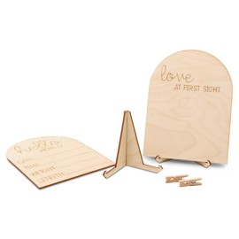 Baby Announcement Sign with Ultrasound Picture Frame, 8 Inch Hello World Newborn Sign for Birth Announcement, Wooden Welcome Baby Name Sign, Announcement Board for New Baby