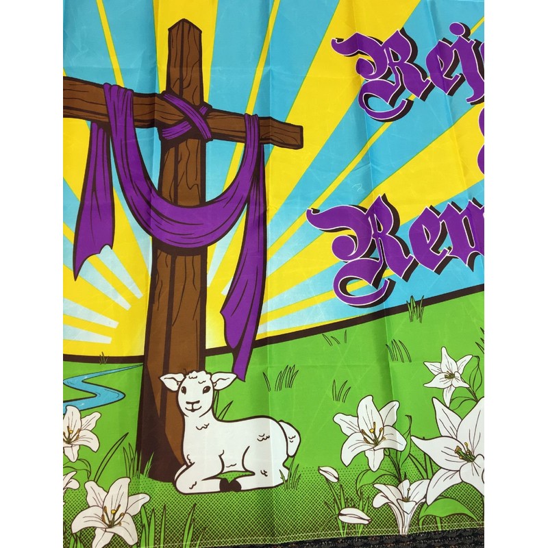 Easter Rejoice & Remember Flag 3x5ft Poly