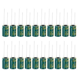 PATIKIL 50V 330uF Electrolytic Capacitors, 20Pcs 10x17mm Aluminum High Frequency Electrolytic Capacitors for TV, LCD Monitor, Refrigerator, Circuit Boards, Green