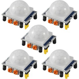 A-DIGISHUO 5Pcs HC-SR501 Human Infrared Sensor Module PIR IR Body Motion Detector Module Pyroelectric Switch DC4.5-20V for Arduino for Raspberry Pi Blue Version