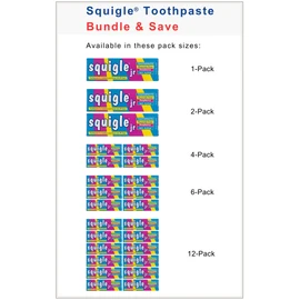 Squigle Jr Toothpaste (for Infants, Toddlers), Travel Toothpaste, Prevents Cavities, Mouth Ulcers, Canker Sores, Chapped Lips. Soothes, Protects Dry Mouths. Stops Tooth Sensitivity, No SLS - 2 Pack