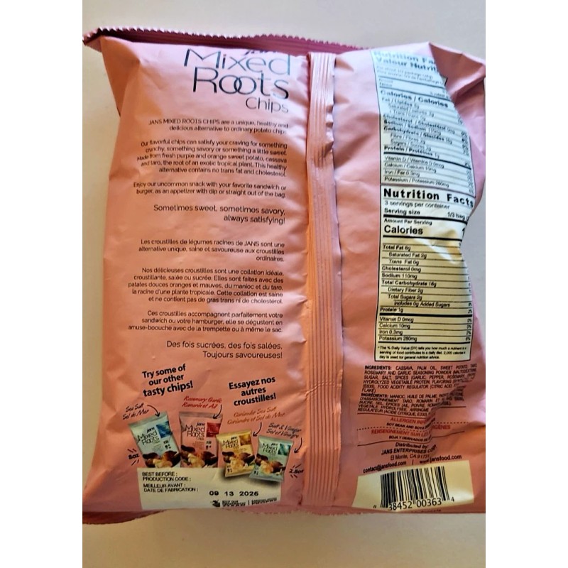 JANS 3 PACK DELICIOUS JANS MIXED ROOTS CHIPS SALT &