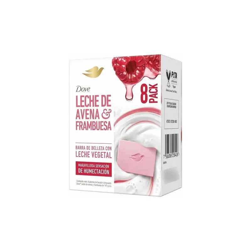 Jabón Dove Barra Belleza Leche De Avena Y Frambuesa 8