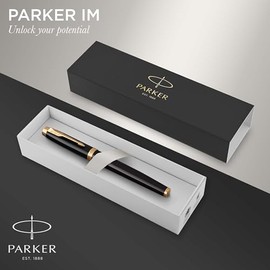 Parker IM Bolígrafo, Negro (Black and Gold), Punta Fina
