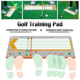 Dprofy Golf Training Mat for Beginners Posture Assistance and Entry-Level Stance Corrector Golf Training Aids Pad for Men Women