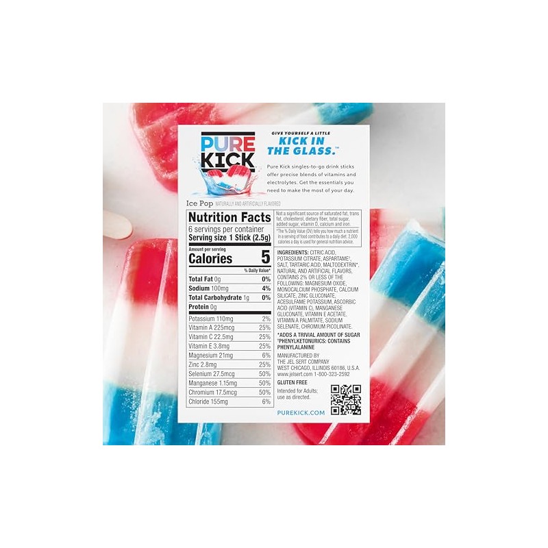 Pure Kick Hydration Singles - Ice Pop Flavor Drink Mix