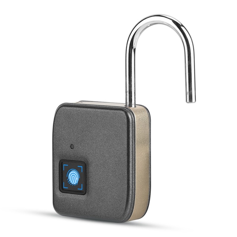 FipiLock Smart Fingerprint Padlock Anti theft Warehouse Dormitory Door Padlock(Gold)