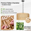 Farmhouse Chandeliers for Dining Room, Hand Woven 5-Light Rattan Pendant
