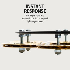 Meinl Percussion Headliner Hihat Tambourine - Tambourine Add-On for Drum Cymbals - 5-inch Diameter - Mylar / Brass, Black / Gold (HTHH1B-BK)