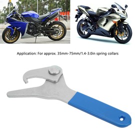 Acouto Adjustable Shock Wrench Motorcycle Shock Spanner Wrench Adjustable Hooked Jaw Anti Slip Accessory for 35mm‑75mm Spring Collars