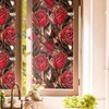 Modern Gold Red Rose Flowers Stained Glass Window Films Decorative