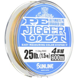 SUNLINE PE Line Saltimate Jigger ULT Set of 4, 656.2 ft (200 m), No. 1.5, 25 lb