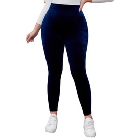 Kedera - Leggings elásticos de terciopelo de cintura alta para mujer, pantalones de yoga cálidos, de terciopelo suave, Azul Real, XL