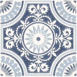 FloorPops 12-in by 12-in Blue Ezra Vinyl Peel & Stick Floor Tiles (10 Tiles), (10 sq.ft./Carton)