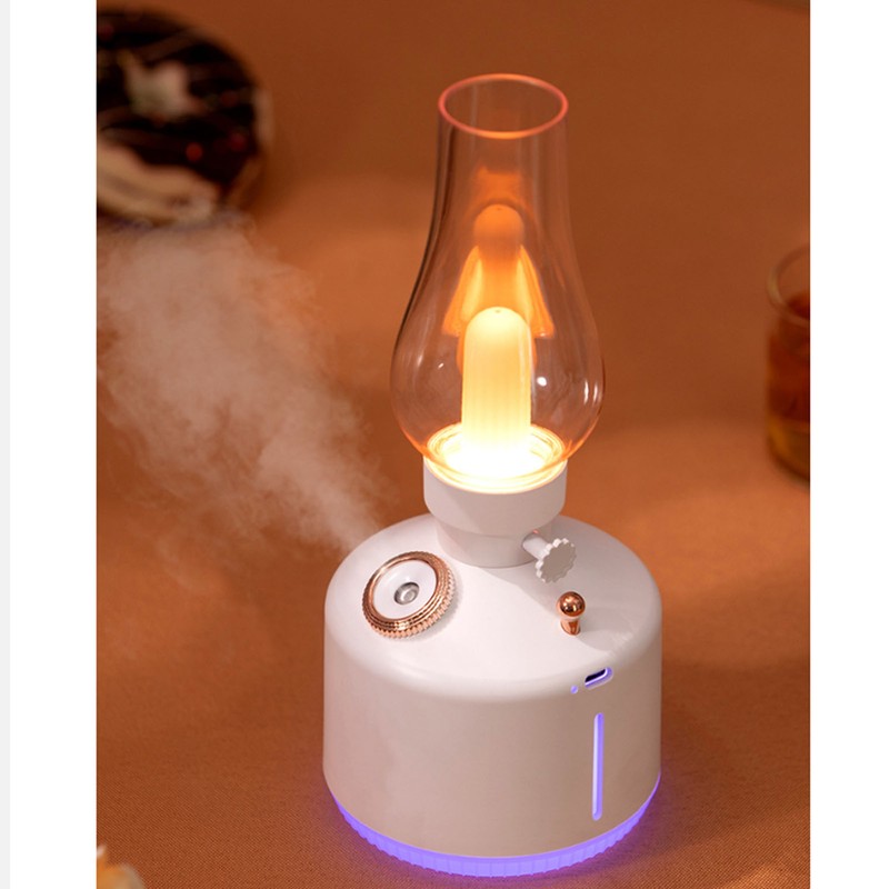 Lantern Humidifier Unique Retro Lamp USB Rechargeable Quiet Multifunctional Desktop