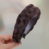 Dwuww Black Brown Twist Braided Headband Wig Headband Wide-Brimmed Hair
