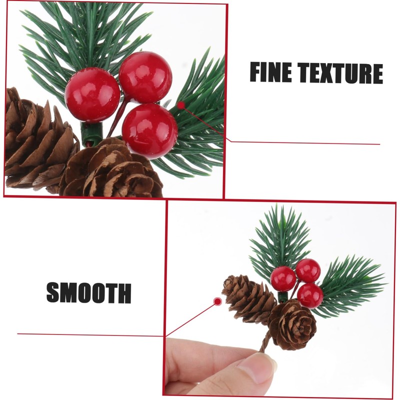 MAGICLULU 10pcs Lifelike Christmas Pine Tree Branches Berries and Pine