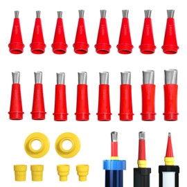 starfa lab 22PCS Stainless Steel Caulking Nozzles Set, Reusable Universal Integrated Rubber Nozzle Tool Kit with Connection Base, Caulking Nozzle Applicator Finisher for Window Bathroom (22Pcs)