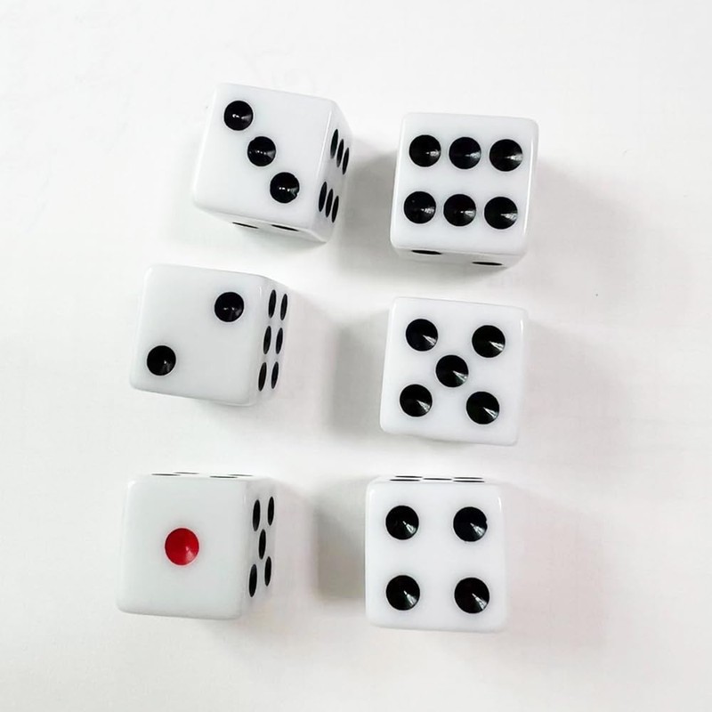 QUANTALY 16mm Dice Set of 6 Dice 6-Sided Dice for
