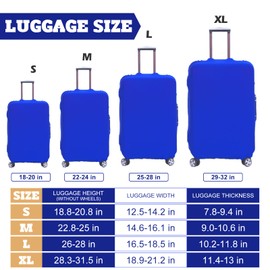 Washable Elastic Luggage Bag Cover, Travel Suitcase Protective Cover with Luggage Waterproof Stickers Labels for DIY Patterns, Dust Anti-Scratch Protector Bag (Blue, M(22"-24" Suitcase))
