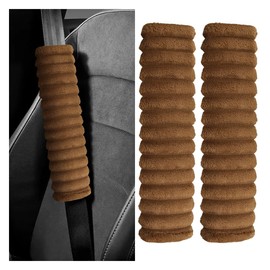 2PCS Car Seat Belt Cover, Safety Soft Shoulder Strap Cover, Harness Seat Belt Pad Protect Neck and Shoulder, Universal for Cars, Trucks, SUVs (Brown)
