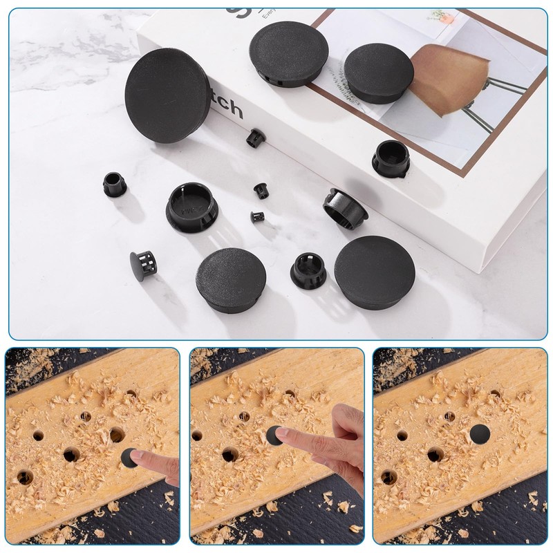 sourcing map 100pcs Nylon Plastic Hole Plugs, 2/7"(8mm) Round Drill