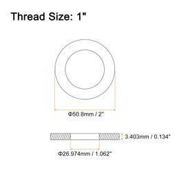 uxcell 5Pcs 1 Inch Flat Washer, 304 Stainless Steel 1.062" ID x 2" OD x 0.134" Thick for Bolt Screw, Factories Repair, Kitchens, Shops, and Outdoor Construction, Silver