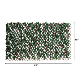 Nearly Natural 40in x 80in Artificial Bougainvillea Privacy Fence Screen - UV Resistant, Expandable Faux Plant Wall for Indoor/Outdoor Use