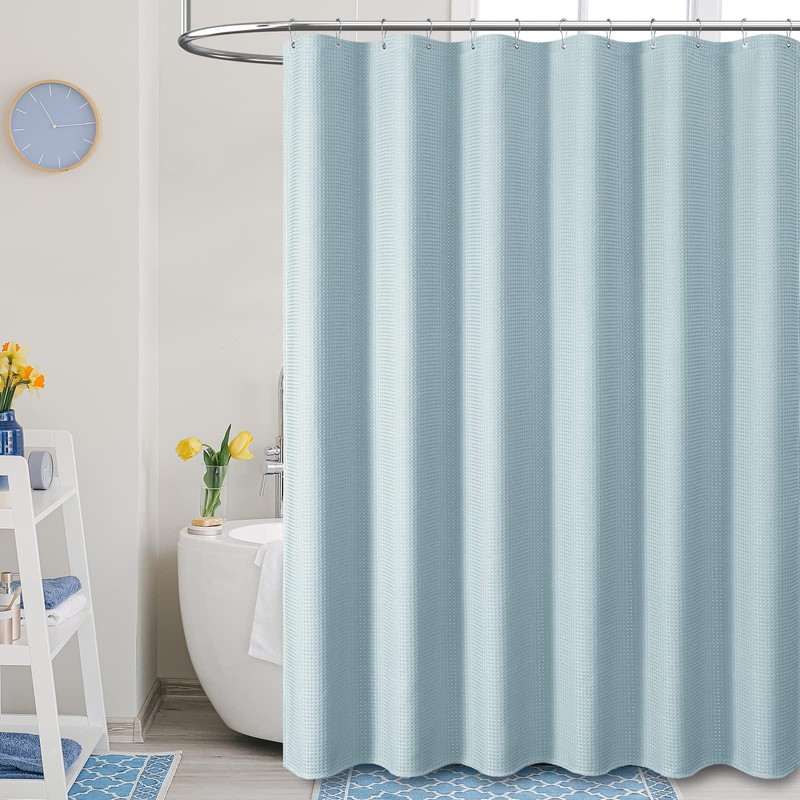 Dynamene Extra Long Shower Curtain - 96 Inch Long Waffle